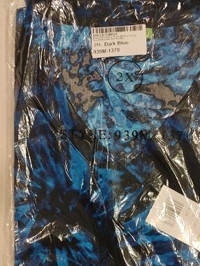 2X Blue Tie-Dye Top - Dark Blue Pattern